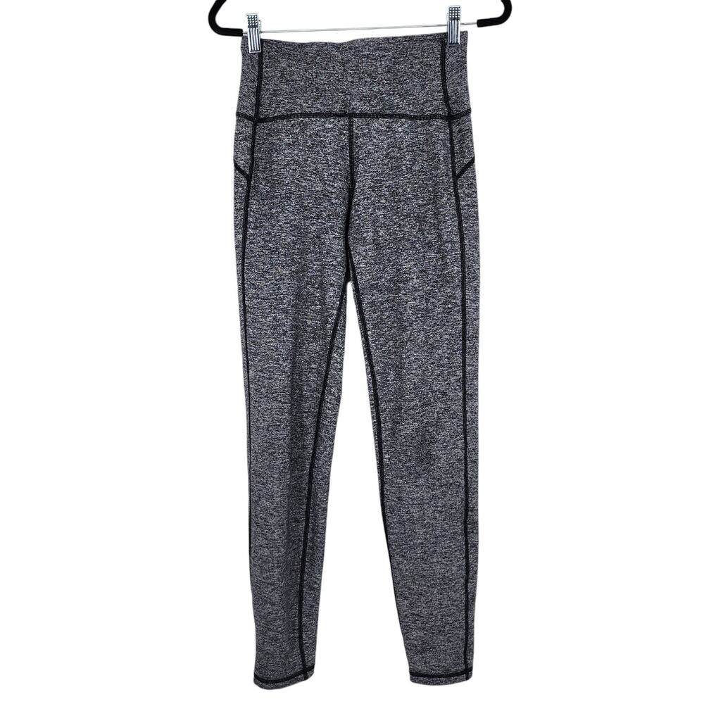 Lululemon Out To Lunge Untight Heathered Black Luon Soft Leggings Size 4